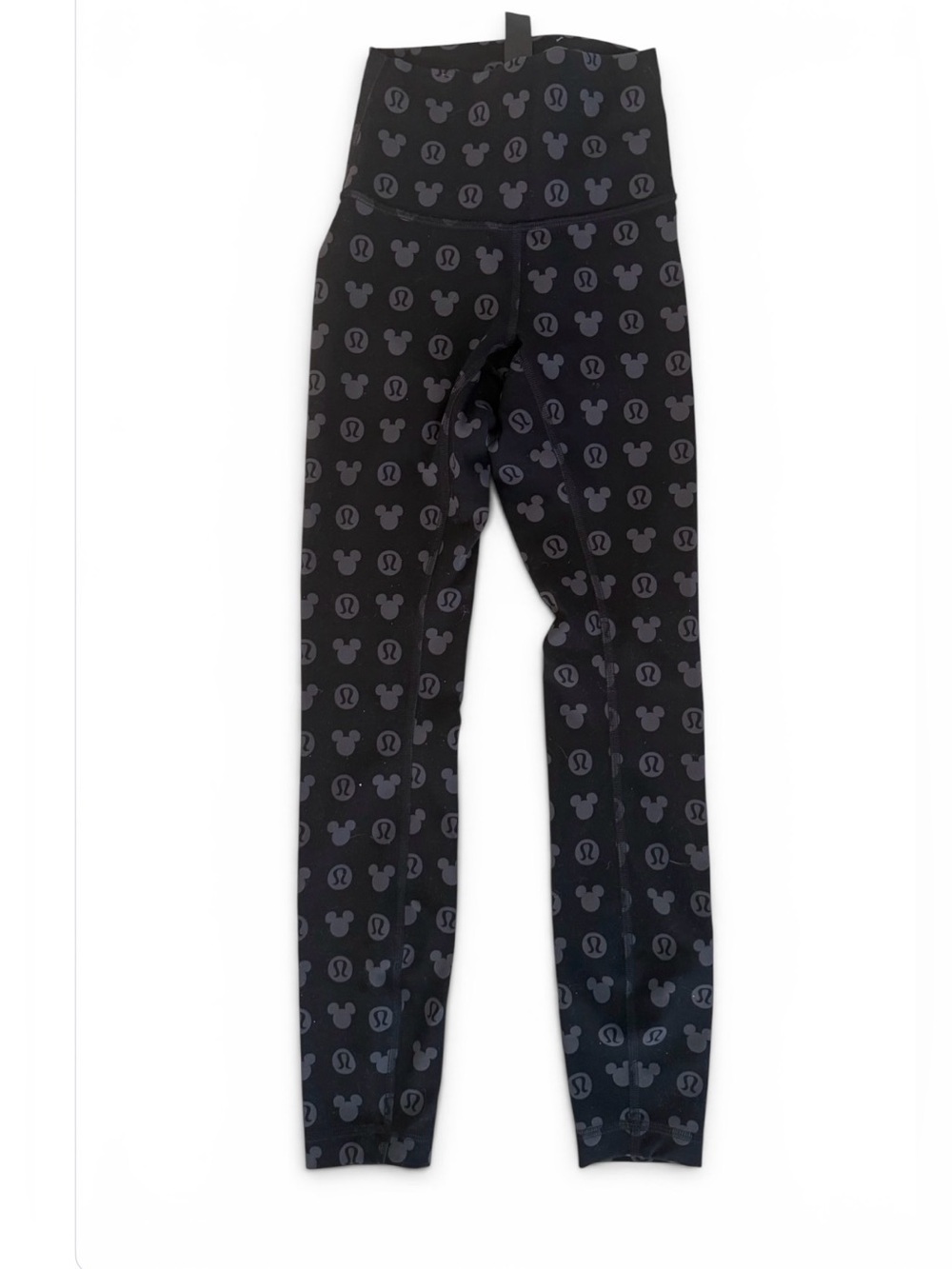 lululemon athletica Black Leggings with Subtle Mickey Pattern